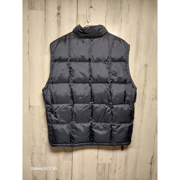Gap Men's XL Down Puffer Vest Jacket Reversible Blue Black Packable Warm Coat - Picture 4 of 10